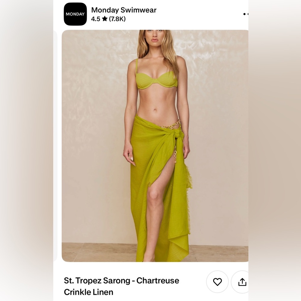 Monday Swimwear Chartreuse Sarong